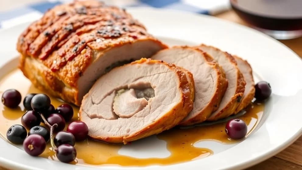 Fläskytterfilé i sockerkaksform med lingon