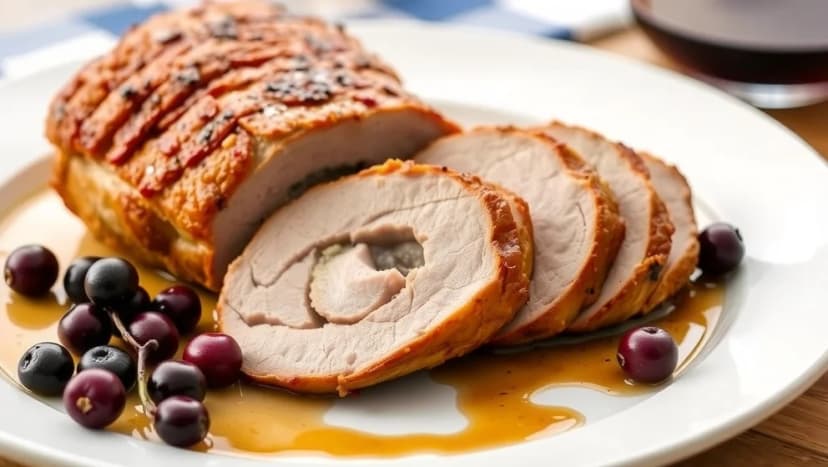 Fläskytterfilé i sockerkaksform med lingon